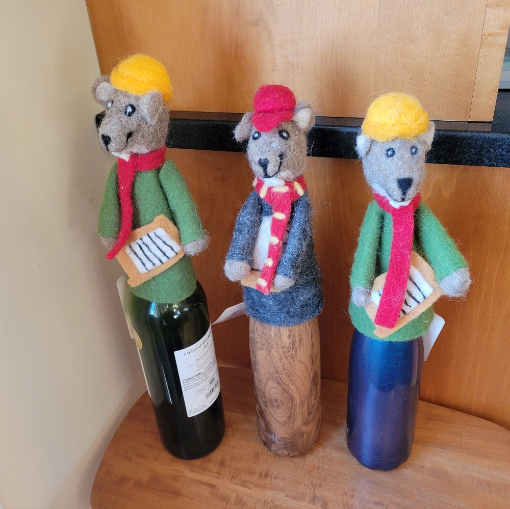 Trio of Wine Topper Beavers